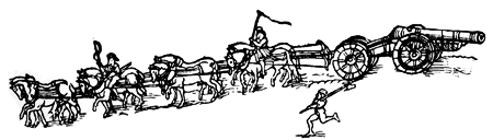 Horse-drawn artillery, from a 16th century German woodcut